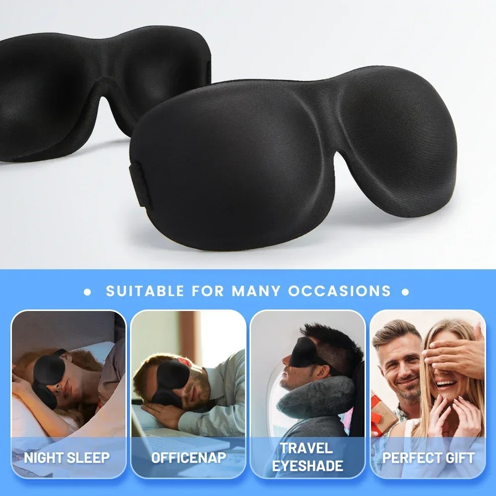Sleep Eye Mask 3D - Ultra Soft 3D Contoured Eye Mask