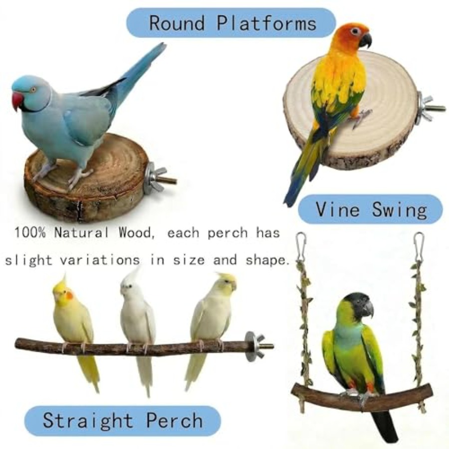 8PCS natural wood bird perches - Health & Wellness Lubbock review and price