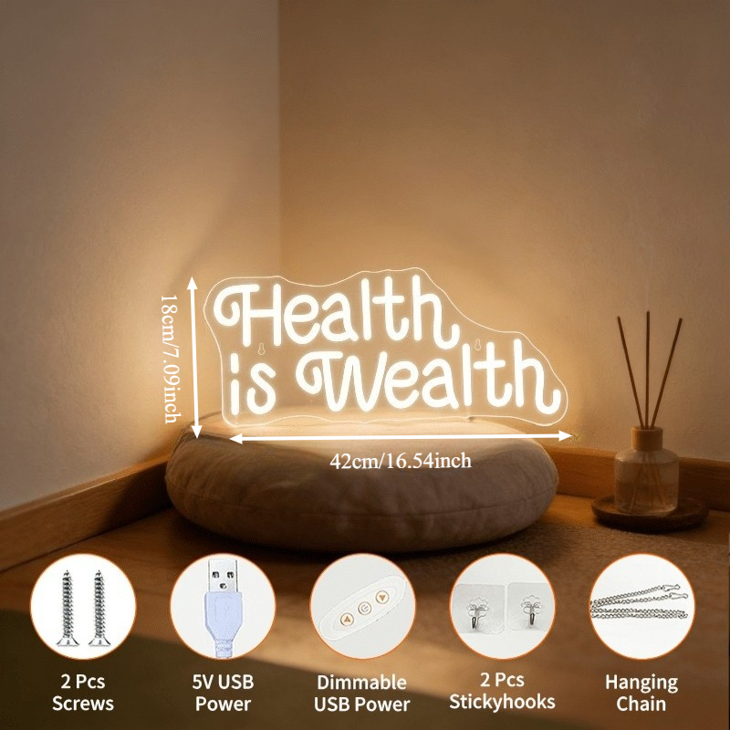 Health is Wealth Neon Sign LED - Health Wellness And Lifestyle review and price